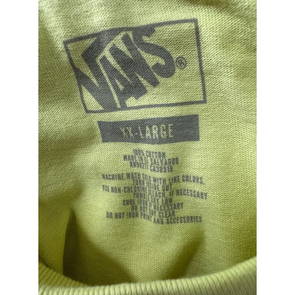 Vans Mens Paul V's Basement Records Graphic T-Shirt Lime Green Size XXL
